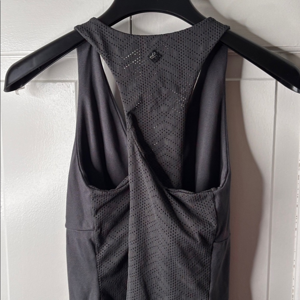 Prana Black Sleeveless Faux-Wrap Tank SZ L - Picture 4 of 6